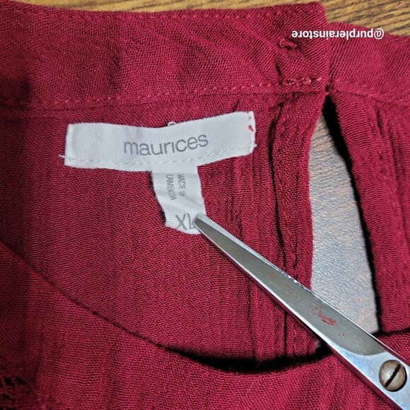 Maurices Baby Doll Top XL Crochet Lace Ethereal Whimsy Boho Western Country Girl - Picture 4 of 8